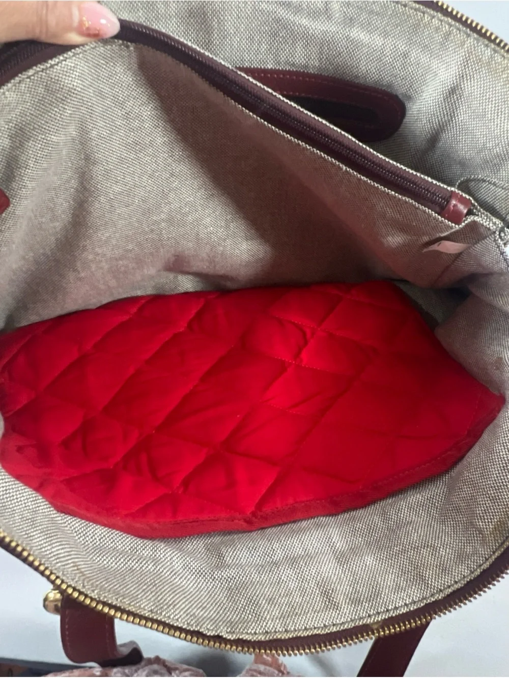 Hidesign Ersa 01 Red Leather Laptop Bag Women Work Tote Shoulder Briefcase Fits